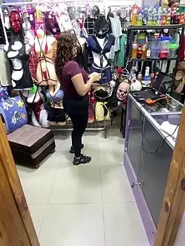 ROSALIASEXSHOP — SERVING IN HEELS,THONGS,AND MINISKIRT 5M